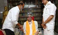 Rajinikanth met DMK chief M Karunanidhi at his residence