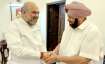 Amarinder Singh meets Amit Shah in New Delhi.