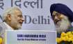 Prime Minister Narendra Modi and Parkash Singh Badal at an