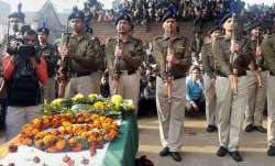 CRPF personnel pay gun salute to Constable Mujahid Khan,
