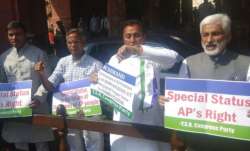 YSR Congress Party MPs protest in Parliament premises