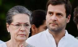 File photo of Sonia Gandhi with son Rahul.