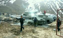 Mi-17 helicopter catches fire 