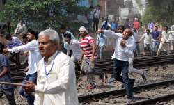 Protesters throw stones during 'Bharat Bandh' call given by