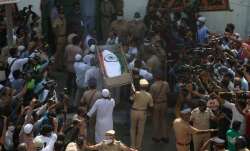In Pics: Dilip Kumar's mortal remains wrapped in tricolor