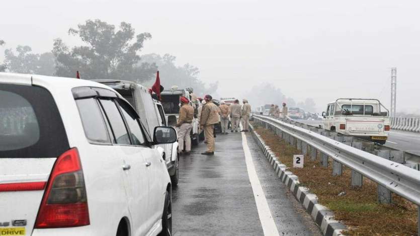 PM Modi's travel route was changed at the last minute as he couldn't take the chopper due to bad weather.