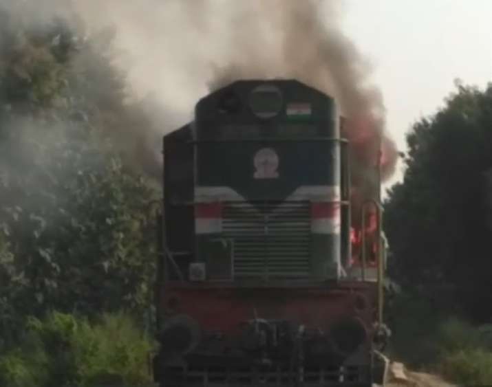 Passenger train engine catches fire in UP's Deoria