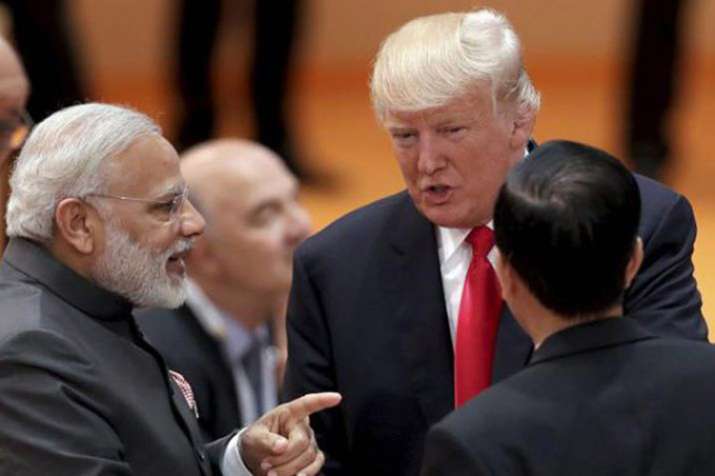 US President Donald Trump with Prime Minister Narendra