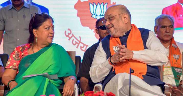 Former Chief Minister Vasundhara Raje and Amit Shah